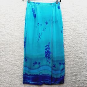 Skirt Maxi Koret Petite Aqua Larkspur Floral Resort Cruise Bloomcore Romantic